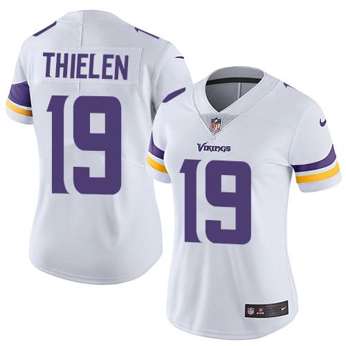 Women 2019 Minnesota Vikings #19 Thielen white Nike Vapor Untouchable Limited NFL Jersey->women nfl jersey->Women Jersey